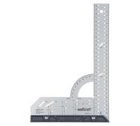 wolfcraft 5205000 Equerre Multifonction en Acier - Longueur 300 mm | Angle plat, rapporteur, traceur parallèle, repère de traçage et guide de perçage en un seul outil, art 5205000