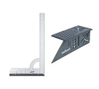 wolfcraft 5206000 Equerre Multifonction | Equerre de menuisier 4-en-1 | Longueur 500 mm & 5208000 Équerre 3D d'onglet | Traçage angle de 45° à 90° | 150 x 275 x 66 mm