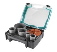 wolfcraft 5424000 - Coffret pour Maçons - Diamètre 33, 43, 53, 68 et 103-7 pièces