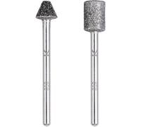 Wolfcraft 5989000 Jeu de goupilles de ponçage diamantées, cylindriques et coniques, 2 pièces 1 set