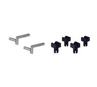 Wolfcraft 6176000 Brides de serrage rapide Pour établis avec perforations de 20 mm,vert & 6172000 4 Mâchoires en Plastique Pour Serrage à Plat Sur Établi,noir