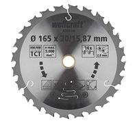 wolfcraft 6344000 6344000-Disco Circular HM, 24 dientes, Serie Lila, Para Sierras circulares de Mano a batería