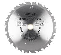 wolfcraft 6346000 Disco Circular HM, 24 dientes, Serie Lila, Para Sierras circulares de Mano a batería