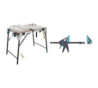 wolfcraft 6918000 - Établi Multifonction Master Cut 2600 - Etabli pour Machines & Pince d'établi Pro 65-150-W I 3036000 I À Fixer sur Toutes Les Tables avec Trous de 120 mm