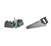 Wolfcraft 6948200 Fausse équerre avec boîte à onglet fonction 2-en-1 noir & 4024000 Scie Égoïne Hcs argent