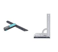 Wolfcraft 6958000 Fausse Equerre avec fonction de blocage - Trusquin intégré & 5205000 Equerre multifonction 300 mm argent