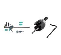 wolfcraft 6988000 - Kit de Pose de Terrasse en Bois - 10 pièces & 2544000 Foret avec Fraisoir - Avec Butée de Profondeur - Pré-perçage et Fraisage