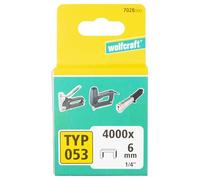 wolfcraft 7028000 4000 Agrafes Larges 6 Mm Type 053 Acier Trempé argent