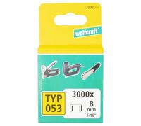 Wolfcraft Agrafes larges 7032000 – 3000 pièces 8 mm Type 053 Acier trempé