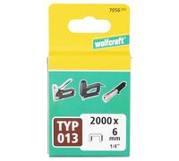 wolfcraft 7056000 Agrafes larges acier trempé Type 013 6 mm Lot de 2000