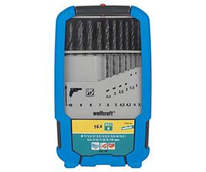 wolfcraft 7103000 Coffret L-16 Forets pour métal R ø 1-10