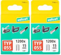 wolfcraft 7166000 Agrafes étroites, Type 055, Hauteurs 15/18 / 23 mm (Lot de 2)