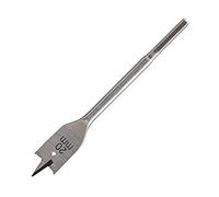 wolfcraft 7634000 1 Mêche Plate, Ws, Ø 14 Mm, Longueur de Spirale 152 Mm, Coupe Rectifiée, Pointe de Centrage Affûtée, Queue 6 Pans argent