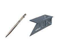 Wolfcraft 7985010 Pointe à tracer avec clip de rangement argent & 5208000 Équerre 3D d'onglet 150 x 275 x 66 mm - Traçage angle de 45° à 90°