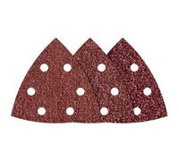 Wolfcraft 8403000 15 Patins Abrasifs Auto-agrippants Delta 95 Mm, Perforés, Corindon Grains Assortis 60, 80, 120 G