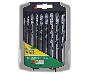 Wolfcraft 8450000 carbure de tungstène Jeu de forets spiralés pour pierre 5 pièces 4 mm, 5 mm, 6 mm, 8 mm, 10 mm tige cylindrique