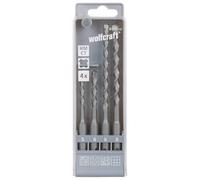 Wolfcraft 8456000 carbure de tungstène Jeu de forets pour marteau-perforateur 4 pièces 5 mm, 6 mm, 6 mm, 8 mm SDS-Plus 1 set
