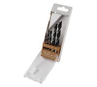 wolfcraft 8458000 Coffret de 5 forets bois CV4A10 Argent ø 4-10 mm