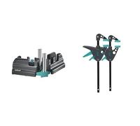 wolfcraft Boîte à biseau et à onglets I 6948200 I Produit 2 en 1 pour des plinthes précises & 3455100-2 Mini Serre-joint à une Main Saillie 40, Ouverture 110 mm