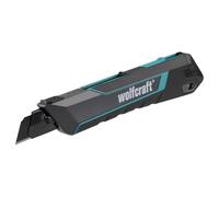 wolfcraft Cutter Professionnel à Lame Sécable 18 mm Pro Safety | Outil ultra-tranchant avec lame noire Pro Sharp, poignée bi-matière ergonomique idéale bois et moquette. 4290000