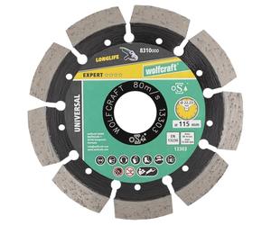 wolfcraft Disque à tronçonner diamanté Pro Laser universel I 8310000 I Utilisation universelle - Idéal pour béton armé I Ø 115 mm I 10 mm