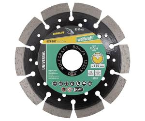 wolfcraft Disque à tronçonner diamanté Pro Laser universel I 8311000 I Utilisation universelle - Idéal pour béton armé I Ø 125 mm I 10 mm