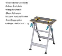 wolfcraft, Établi, 1 MASTER 200 - Table de serrage et de travail (45 cm, 64.50 cm)