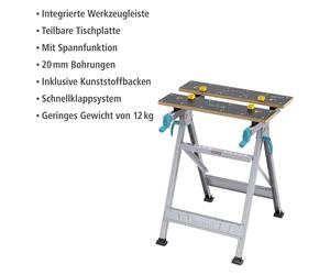 wolfcraft, Établi, 1 MASTER 200 - Table de serrage et de travail (45 cm, 64.50 cm)