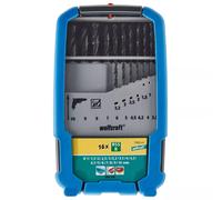 Wolfcraft Coffret de forêts pour métal L-16 7103000 – Acier rapide Ø 1–10 mm 16 pièces
