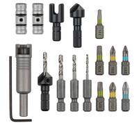 Coffret pour percer-fraiser & visser tout-en-un WOLFCRAFT 3086000 16 pièces