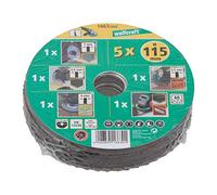 wolfcraft 1663000 - Kit découverte de 5 Disques pour meuleuses - Diamètre 115 mm