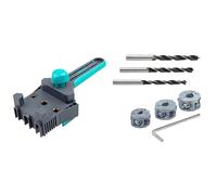 wolfcraft Kit de démarrage pour perçage à profondeur limitée I 8639000 I Pour percer dans le bois tendre + Gabarit pour assemblage bois - Pour chevilles de 6, 8 et 10 mm, épaisseur de 12-30 mm