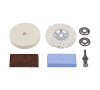 Wolfcraft Kit de polissage 2178000 – Set Hobby 1 pc(s) – 5 outils pour perceuse (feutre, coton)
