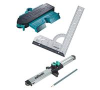 wolfcraft Kit de Pose de Sols Stratifiés et Design avec Équerre, 3 Pièces | Copieur de contour, copieur parallèle et équerre multifonction pour tracés de découpe précis et rapides. Réf 6976000