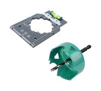 wolfcraft Kit de projet « Installer des boîtes murales creuses » Ø 68 mm - Pour la préparation des installations électriques dans les cloisons sèches - 5901000
