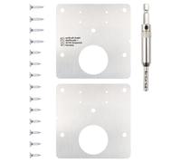 wolfcraft Kit de réparation pour charnières invisibles - côté porte, 17 pièces I 4658000 I Pour réparer deux charnières arrachées sur la porte