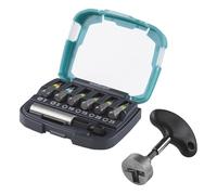 wolfcraft Kit de Vissage 9 Pièces avec Poignée en T et Embouts Torx | Inclut porte-embouts magnétique, tournevis pour vis à crochet, embouts Solid PH PZ et boîte de rangement. 8642000