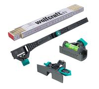 wolfcraft Kit Personnaliser son mètre, 4 pcs I 8623000 I Transforme le mètre en niveau ou en accessoire de traçage et permet de relever une dimension intérieure