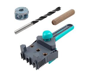 wolfcraft Kit projet "Réalisation d'assemblages chevillés" I 8621000 I Pour assemblages précis et solides avec tourillons de Ø 8 mm en angle, en T et à plat