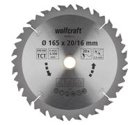 wolfcraft, Lame de scie, 1 lame de scie circulaire HM 20 Z. ø165x20/16 mm