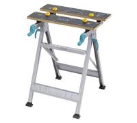 wolfcraft Master 200 Etabli de Serrage et Bricolage Pliable, 180 kg | Table de travail robuste en acier avec 2 plateaux MDF, 4 cales de serrage et porte-outils inclus. 6177000