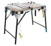 Wolfcraft Master Cut 2600 - Établi Multifonction pour Machines Compact | Table de sciage et fraisage, compact et autoportant, charge 120 kg, pliable et réglable en hauteur. 6918000