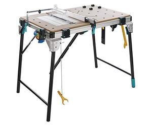 Wolfcraft Master Cut 2600 - Établi Multifonction pour Machines Compact | Table de sciage et fraisage, compact et autoportant, charge 120 kg, pliable et réglable en hauteur. 6918000