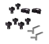 wolfcraft Pack de Serrage pour Etabli - 6172000 Mors de Serrage pour Etablis, 4 pièces - 6176000 Brides de Serrage Rapide, Perforations 20 mm, 2 Pièces