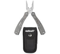wolfcraft Pince Multifonction 13-en-1, Outil de Poche Pliable en Métal | Idéal pour camping et DIY avec pince universelle, scie, tournevis, coupe-fil et étui nylon avec passant ceinture. 4080000