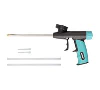 wolfcraft Pistolet à Mousse PU - Applicateur de Dosage de Montage | Pistolet robuste avec valve à bille, buses et rallonges pour isolation de portes et fenêtres, 4342000