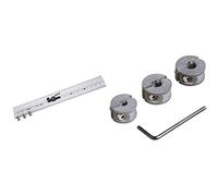 Wolfcraft Règle de guidage 5/6/8/10 mm, 4650000 & 2755000 3 butées de Profondeur Pour Tous Les Forets Ø 6 8 10 Mm + Clé Hexagonale argent