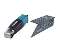 Wolfcraft Renvoi d'angle à 90° + 1 Embout de 6,35 mm - Entraînement sur roulements à billes - Queue 6 pans 1/4" & Équerre 3D d'onglet 150 x 275 x 66 mm - Traçage angle de 45° à 90°