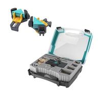 Wolfcraft Set de 57 Pièces Undercover Jig pour Assemblages en Angle | Kit de vissage bois invisible avec 2 presses d'angles et coffret de perçage pour joints en T et à plat. 8629000