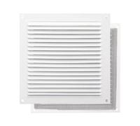 WOLFPACK Grille d'aération en Aluminium avec moustiquaire vissable 175 x 175 mm. Couleur Blanche